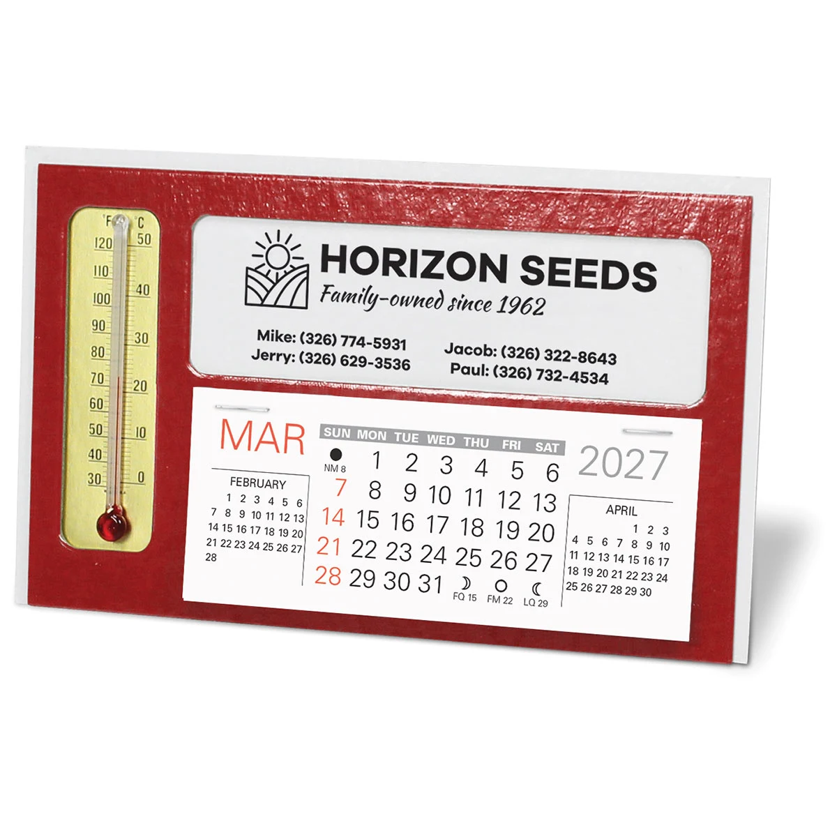 Window with Thermometer Desk Calendar 1