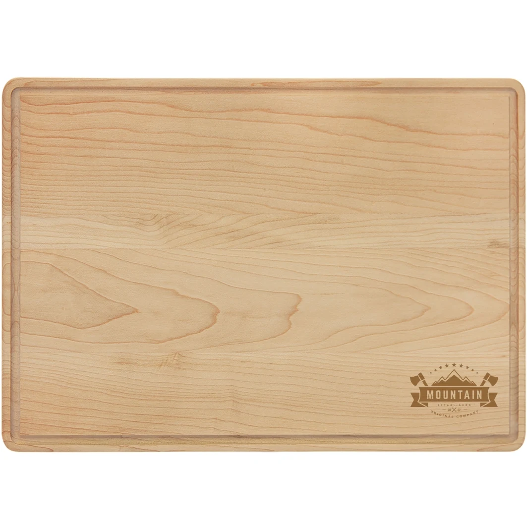 13 3/4" x 9 3/4" Maple Cutting Board with Drip Ring 1