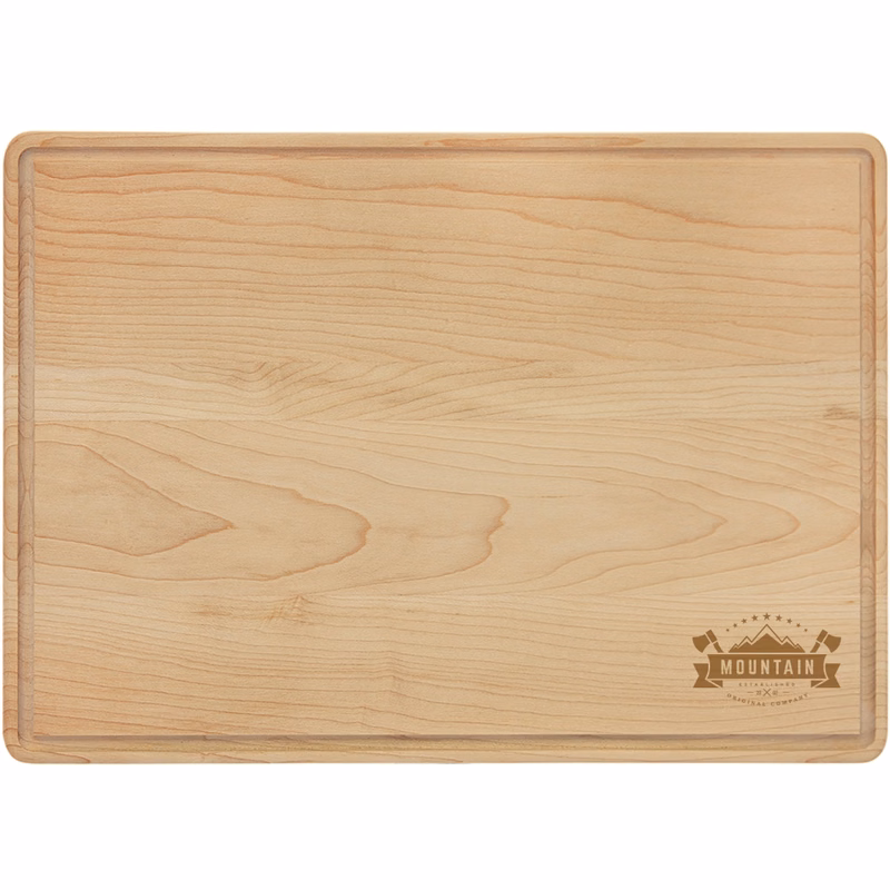 13 3/4" x 9 3/4" Maple Cutting Board with Drip Ring