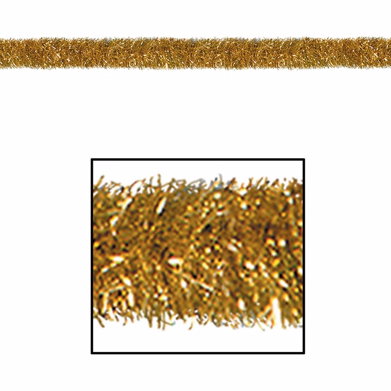 Tinsel Garlands - Gold 4" x 100'