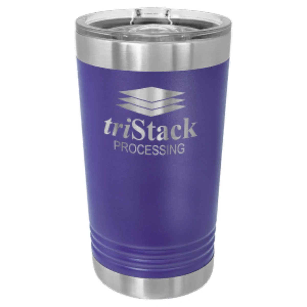 16 oz. Purple Laser Engraved Polar Camel Pint Tumbler w/Slider Lid 1