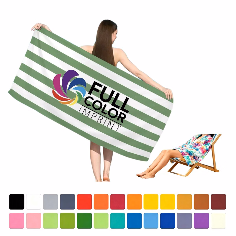 27.6" x 55" Full Color Microfiber Beach Towel MOQ 50