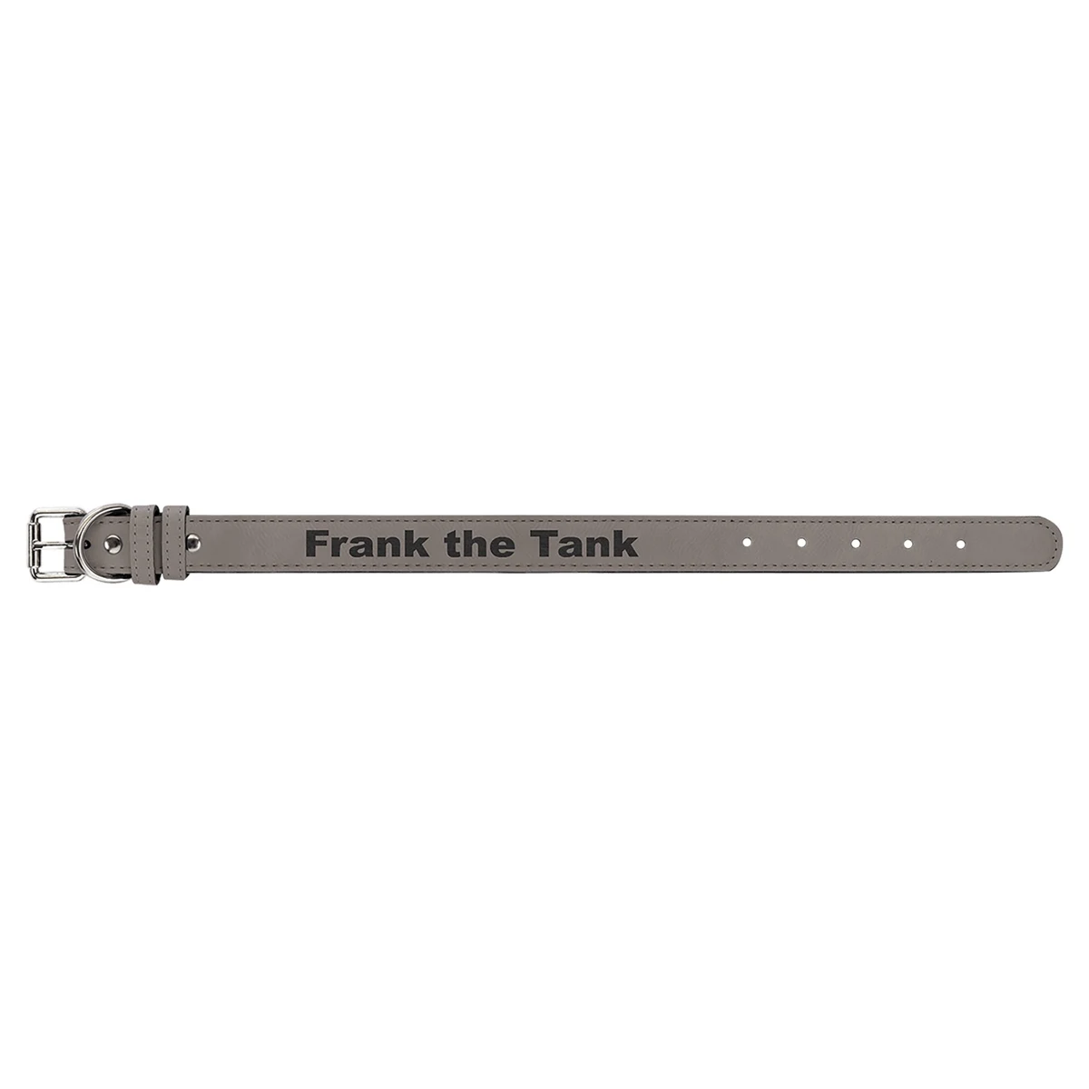 19" x 1" Gray Leatherette Dog Collar 1