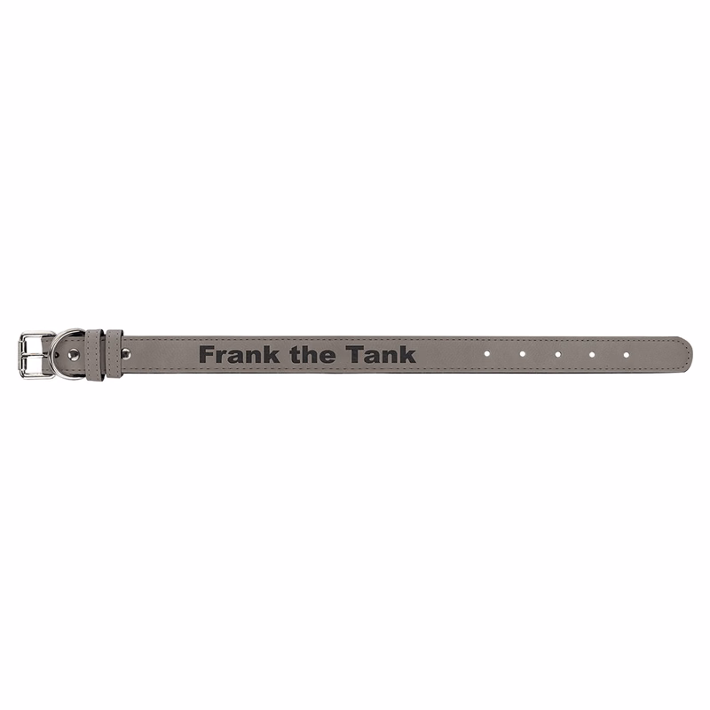 19" x 1" Gray Leatherette Dog Collar
