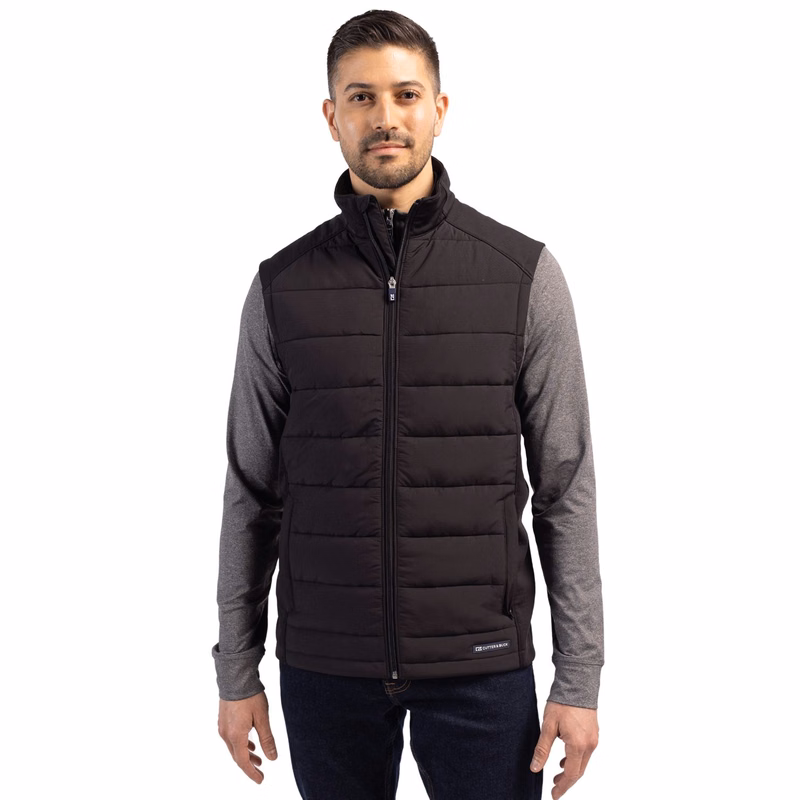 Cutter & Buck Evoke Recycled Honeycomb Fleece Mens Hybrid Full Zip Vest