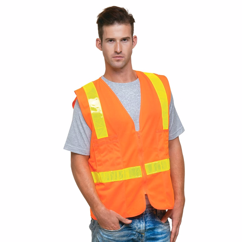 ANSI Class 2 USA Made Polyester Safety Vest with Pockets