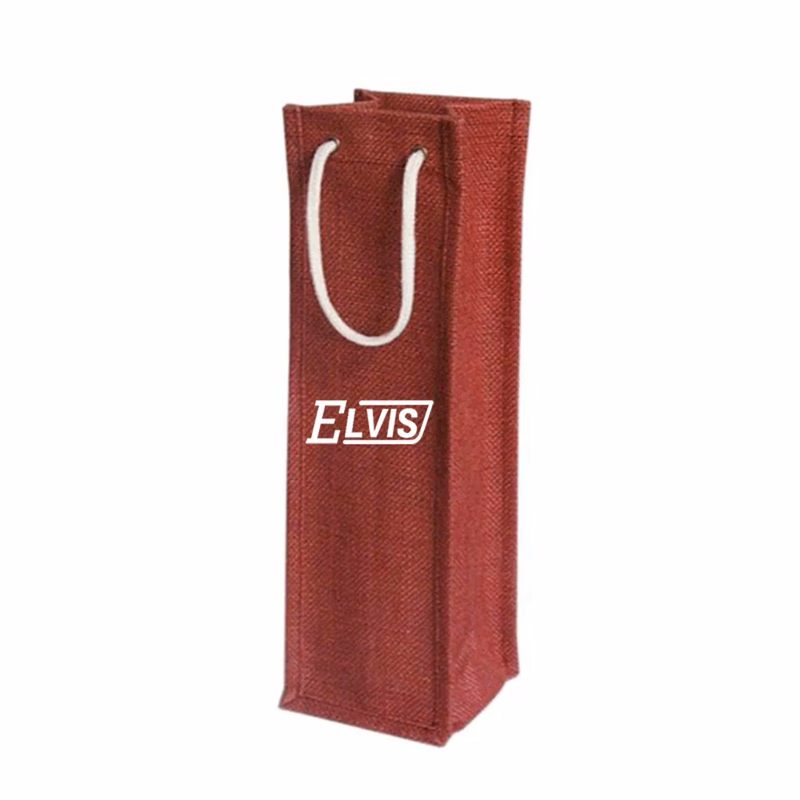 Jute Handbag Custom Red Wine Gift Bag