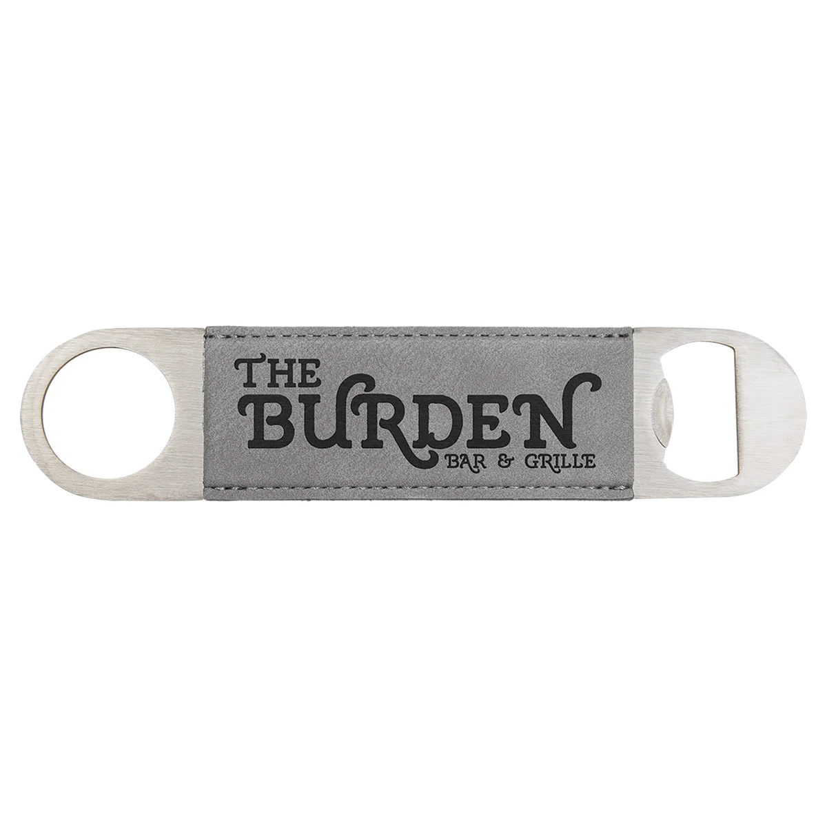 Gray Leatherette Bottle Opener 1