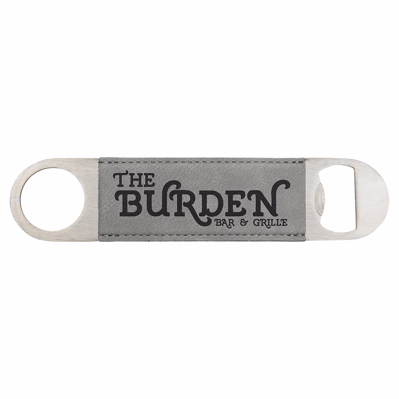Gray Leatherette Bottle Opener