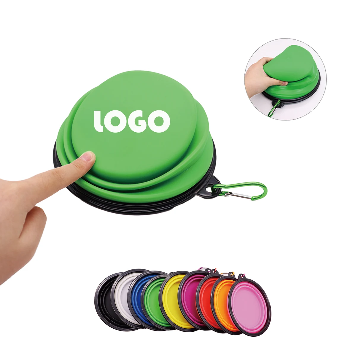 Folding Dog Bowls with Carabiner 1