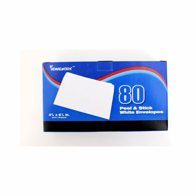 White Envelopes - Peel & Stick 80 Count