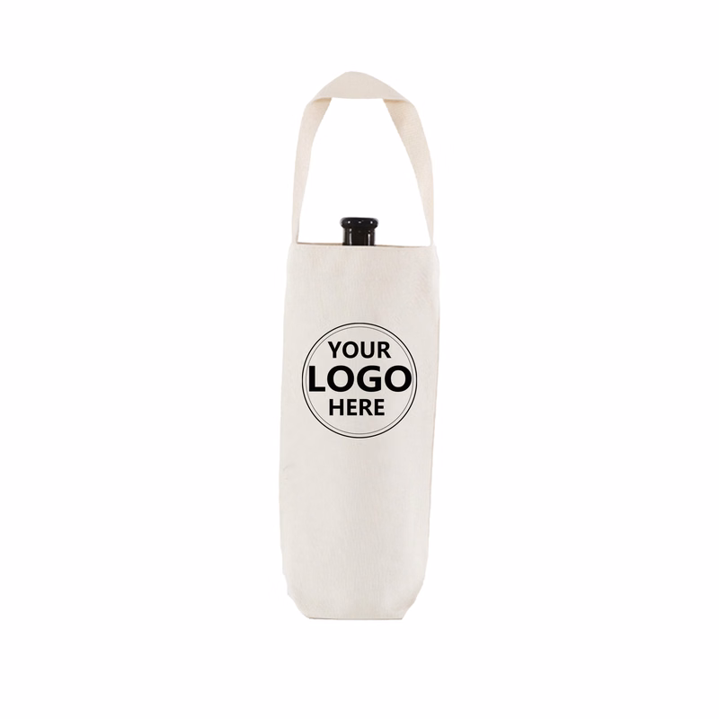 Polyester-Cotton Single-Bottle Blend Wine Tote Bag