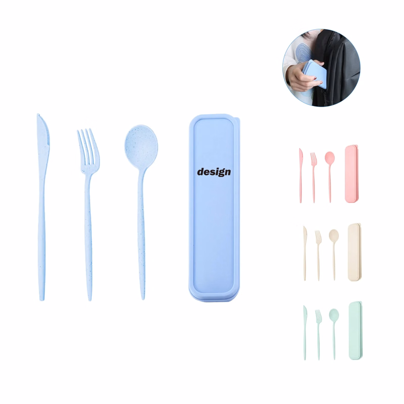 Eco-friendly Wheat Straw Cutlery Set MOQ 100 PCS
