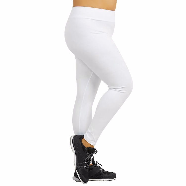 Women's Plus Size Cotton Leggings - 2XL White