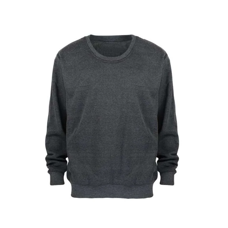Men's Fleece Crew Neck Sweatshirts - Size Large Dark Gray, custom hoodie or sweatshirt with logo imprint 1