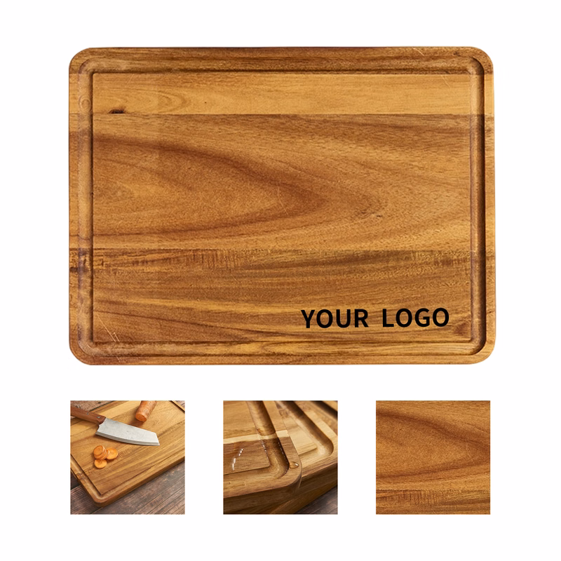 Acacia Wood Rectangular Cutting Board With Juice Groove