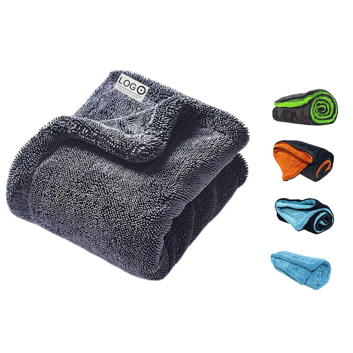 1300 GSM Microfiber Hemmed 2‑Sided Twisted-Loop Drying Towel 1
