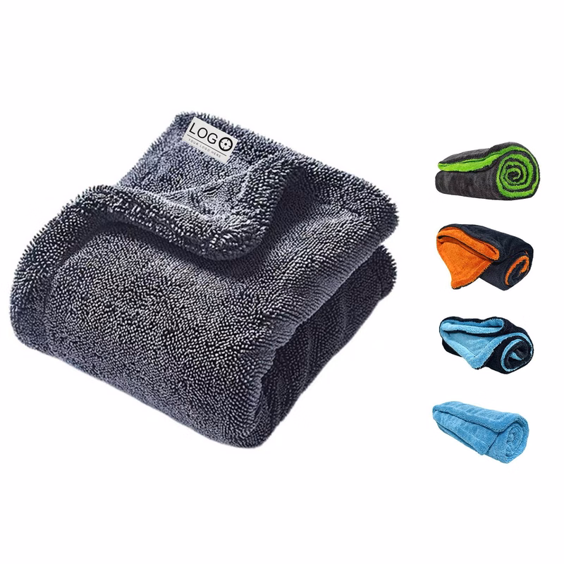 1300 GSM Microfiber Hemmed 2‑Sided Twisted-Loop Drying Towel