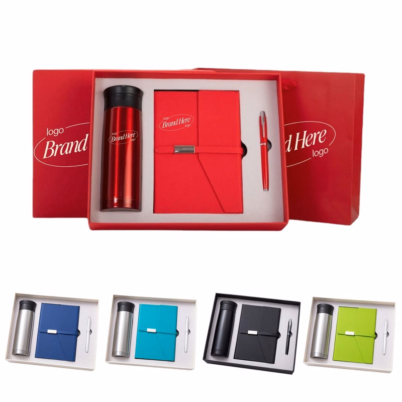 Corporate Gift Set with Stainless Steel Tumbler, Notebook & Pen