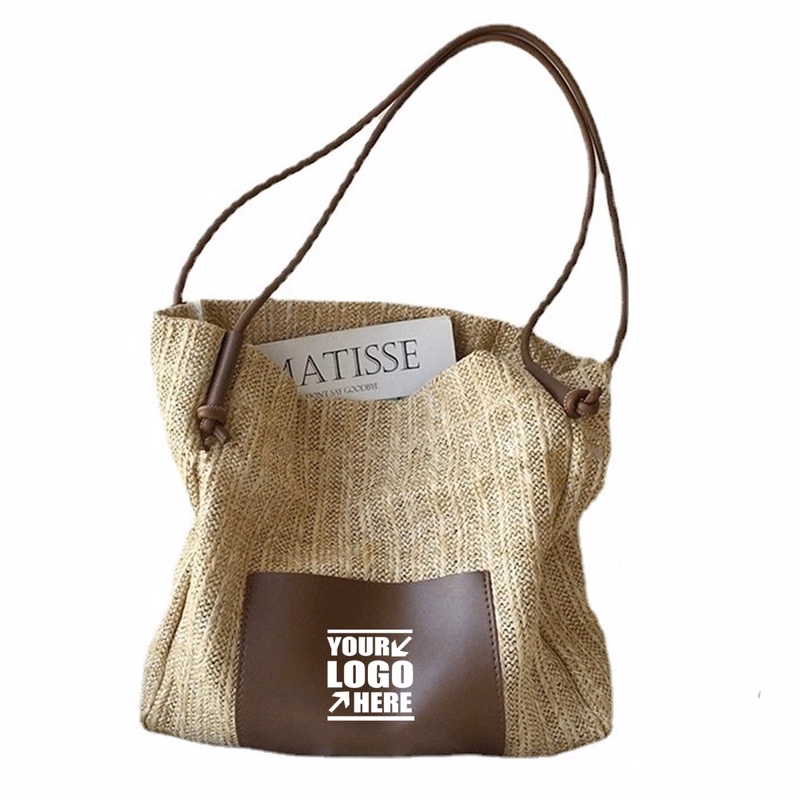 Straw Tote Bag 2-In-1