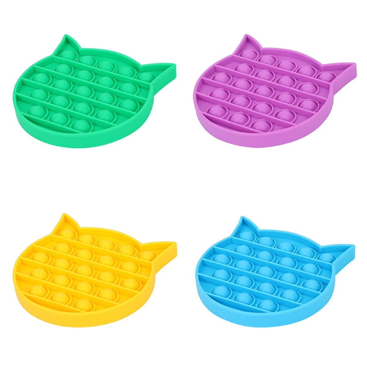 Cat Head Silicone Push Pop Bubble Fidget Toy 1