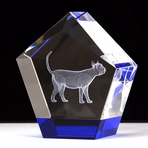 3D Laser Engraved Crystal Trophy
