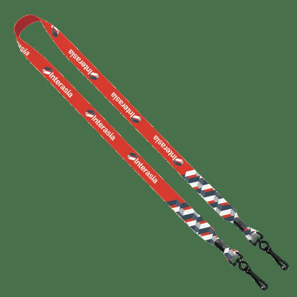 3/4" 2-Ended Dye-Sublimated Lanyard with Metal Crimp and Metal Swivel Snap 1