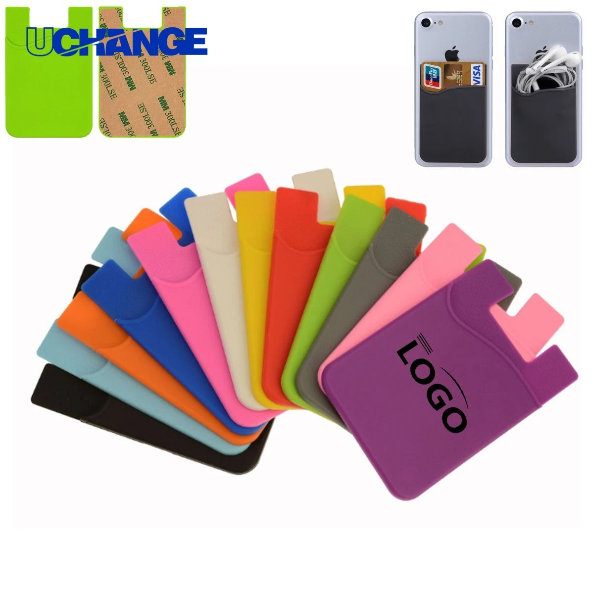 Silicone Phone Wallet with Logo 1