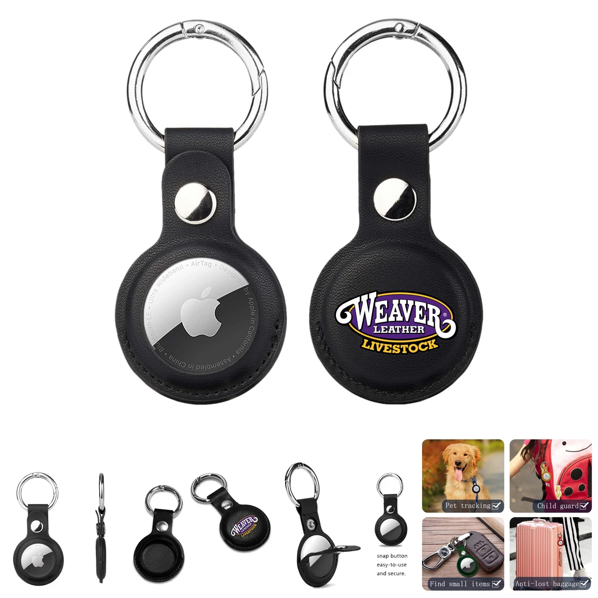 LuxeLoop Leather AirTag Keyring 1