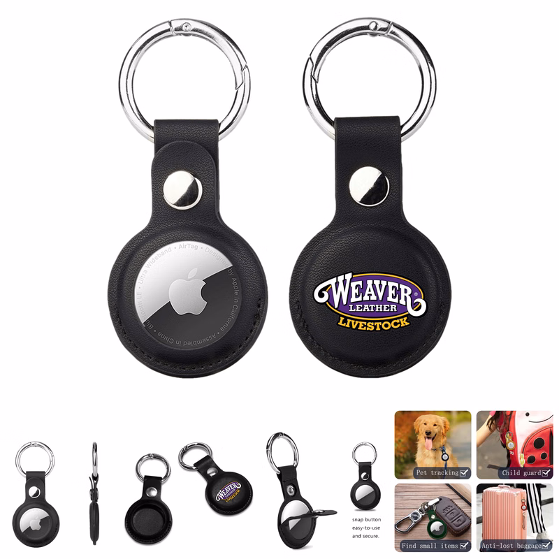 LuxeLoop Leather AirTag Keyring