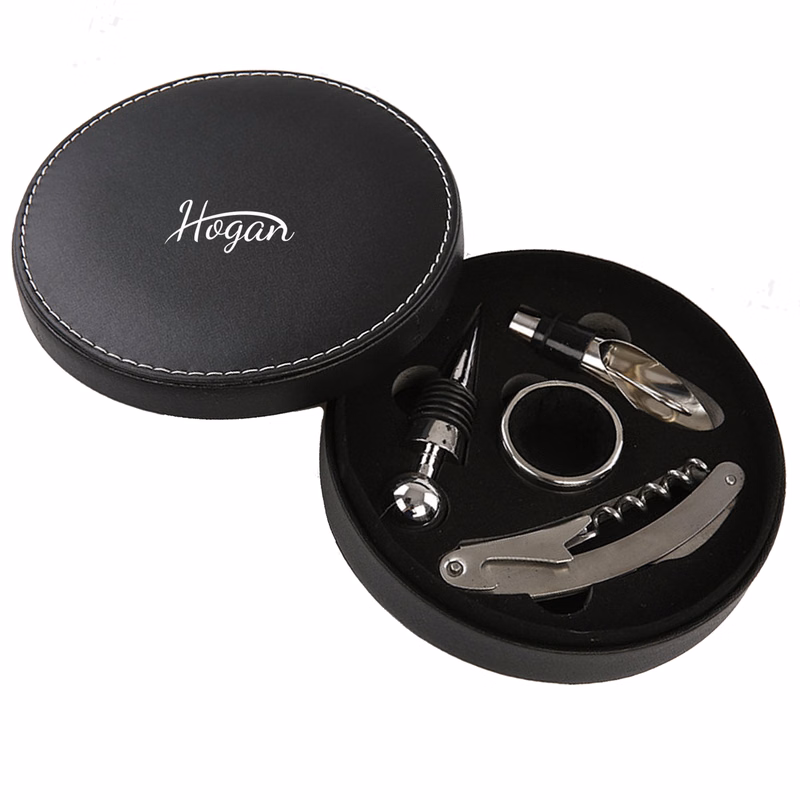 PU Red Wine Bottle Opener Stopper Set