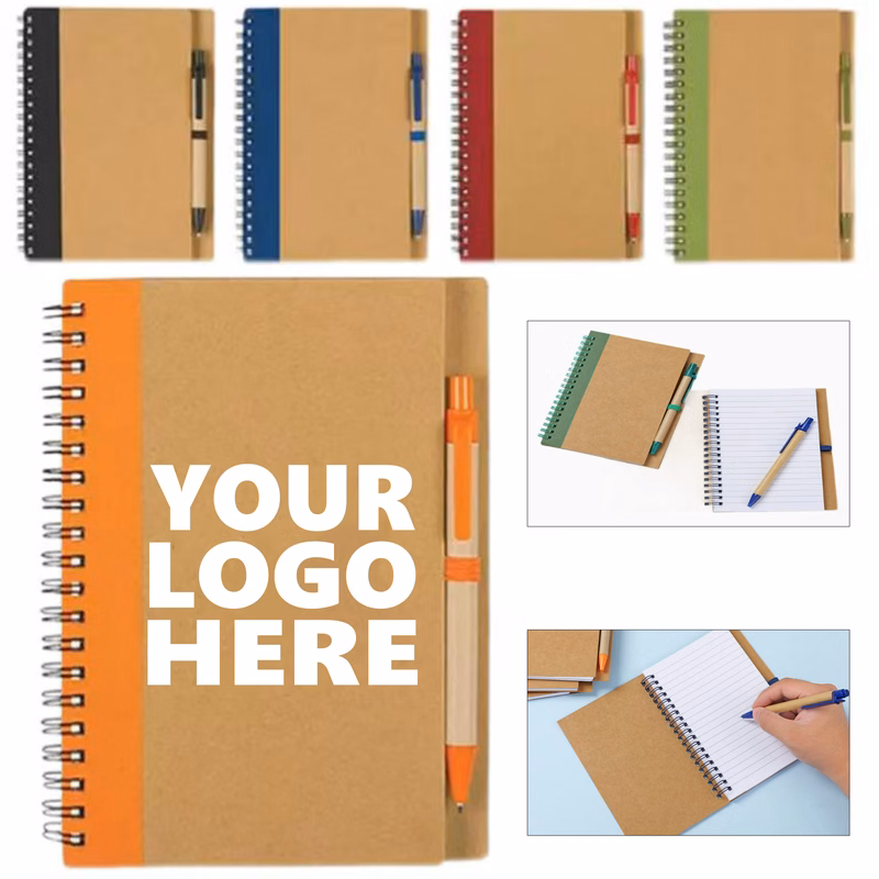 Spiral Notebook (Kraft Cover) with Included Pen