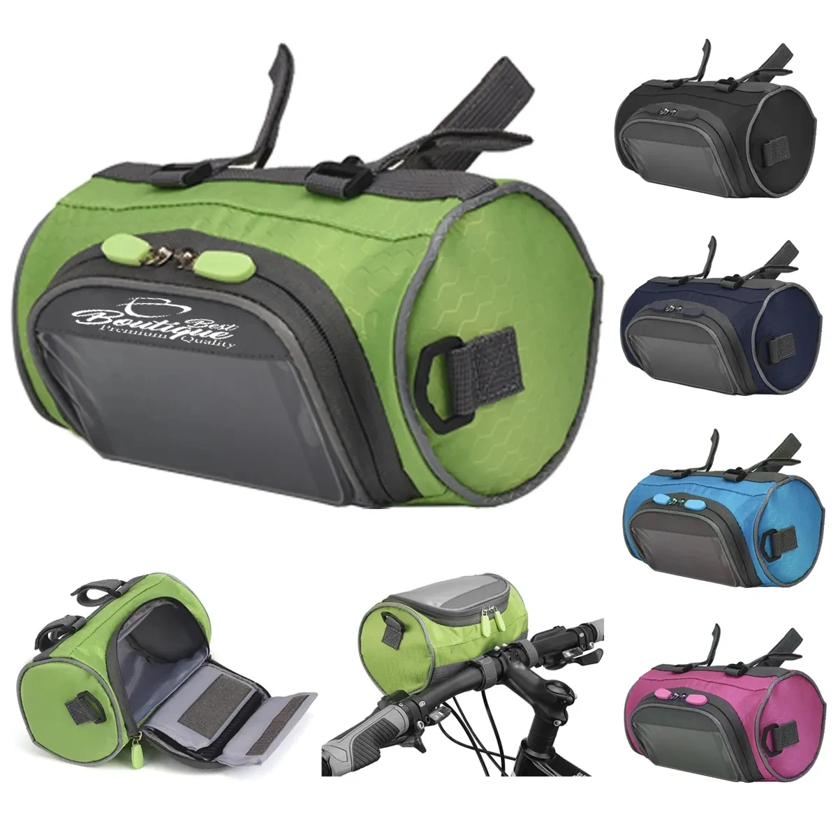 Large Capacity Outdoor Bike Handlebar Bag With Touch Screen 1