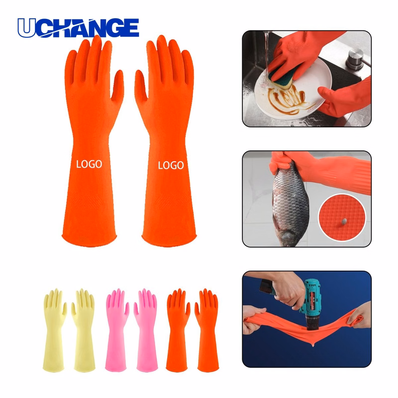 Long Cuff Rubber Protective Gloves