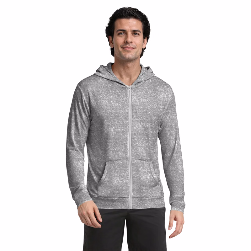 Adult Triblend Contrast Zip Front Hoodie