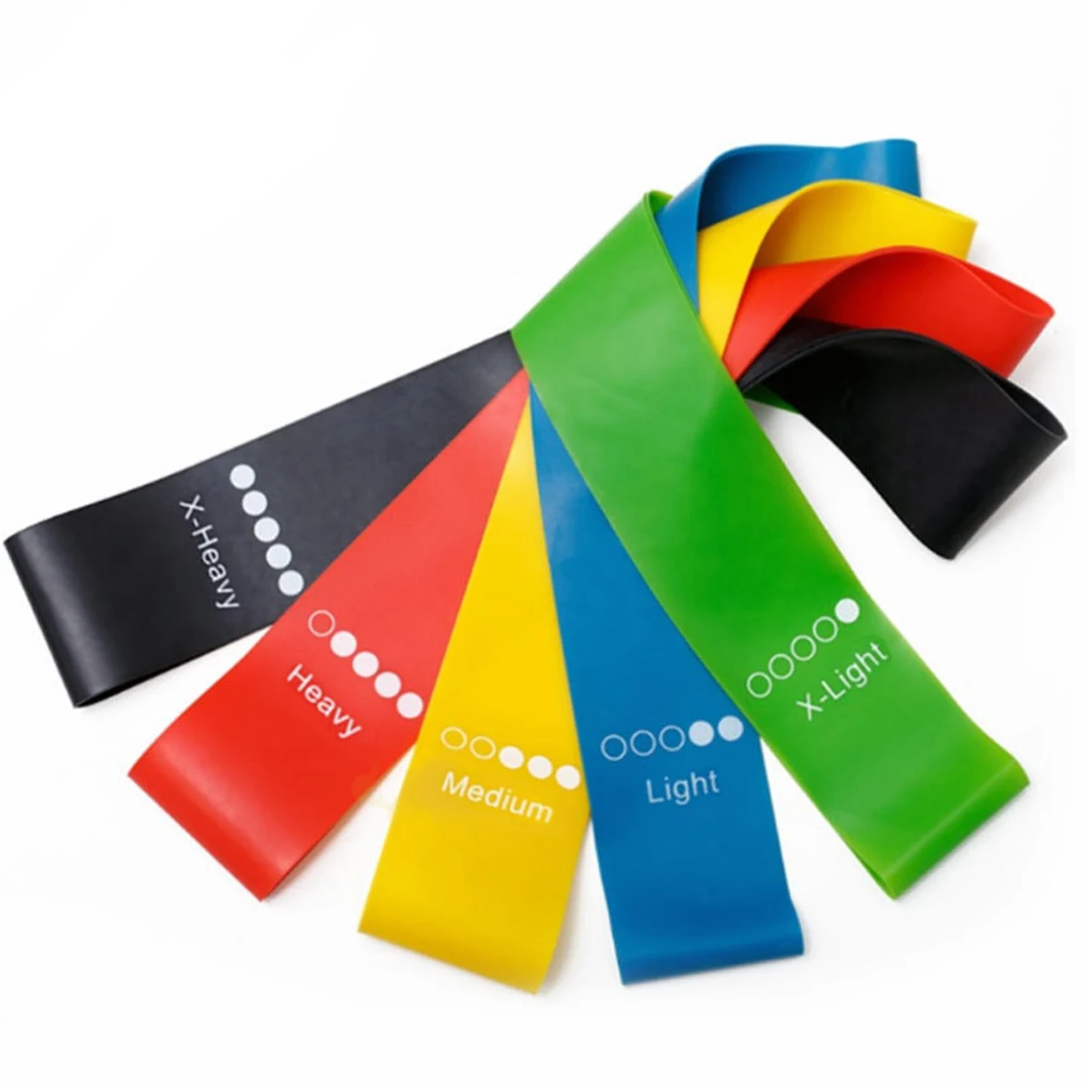 Set Of 5 TPE Yoga Training Resistance Bands 1