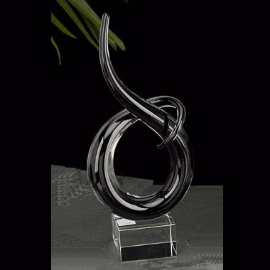 14" Black spiral Crystal Award
