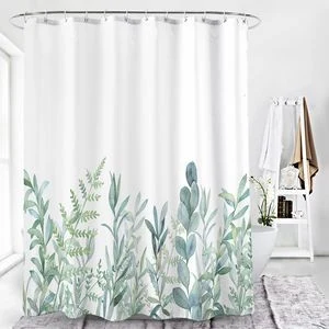 Digital Floral Print Shower Curtain 1