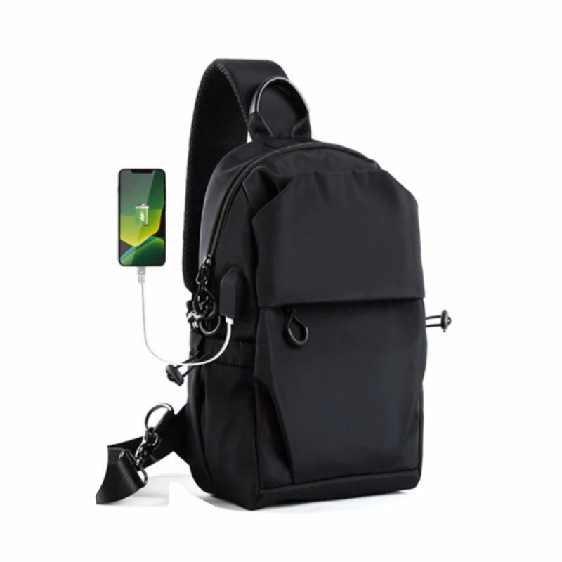 Black Sling Crossbody Backpack Shoulder Bag