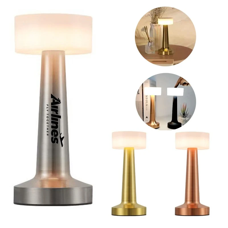 Metal Dumbbell-Shaped Rechargeable Retro Touch Desk Lamp 1