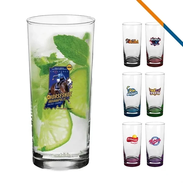 Custom 15 oz Clear Glass Tall Beverage Glasses — Corporate Toasting 1
