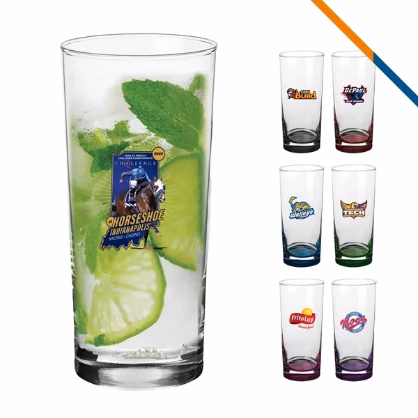 Custom 15 oz Clear Glass Tall Beverage Glasses — Corporate Toasting