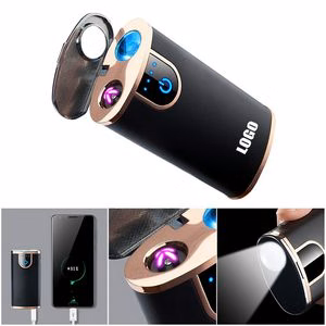 3 In 1 Dual E Arc Power Bank Lighter Flashlight