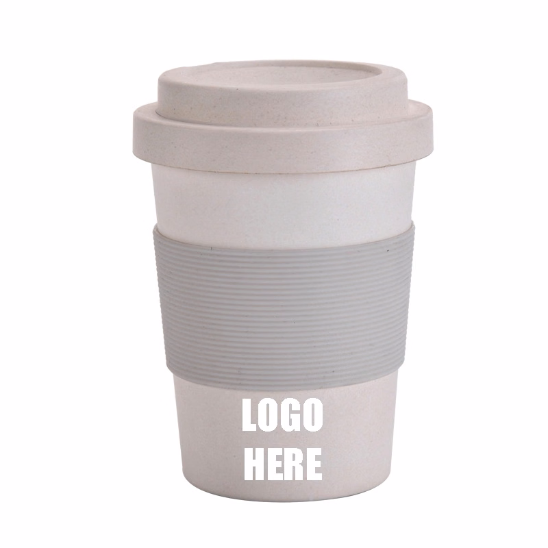 Custom 12 oz Bamboo Fiber Coffee Travel Tumbler