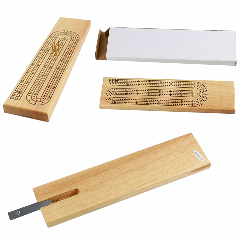 Cabinet Cribbage Board Game Set with 3 Track