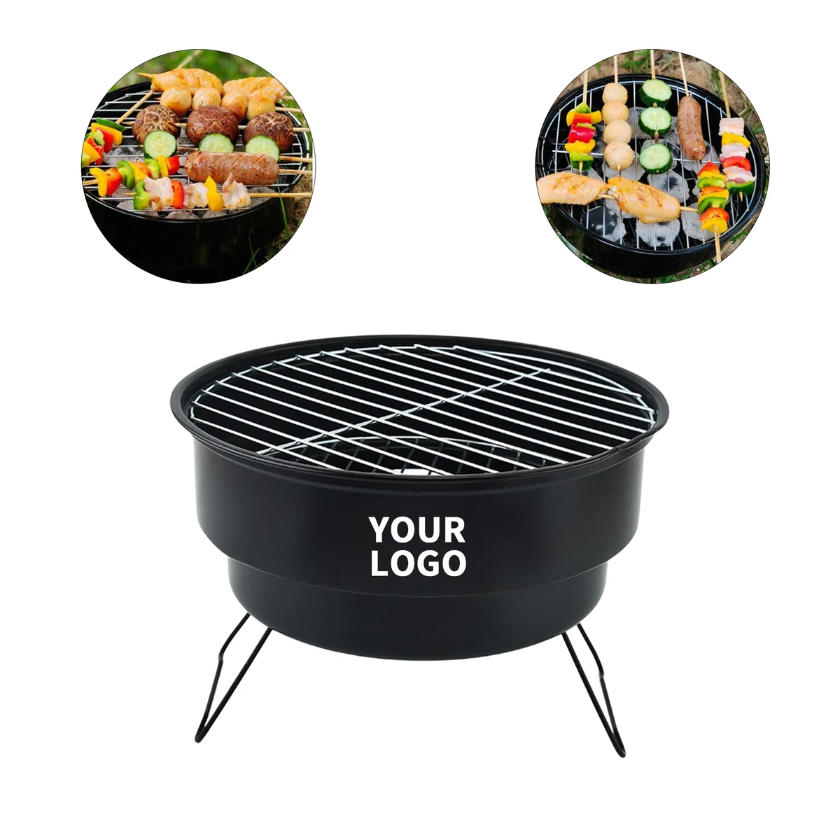 Stainless Steel Folding Charcoal Grill 10.8" x 9.2" 1