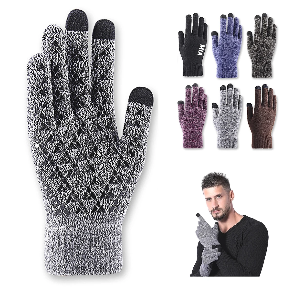 Warm Knitted Touchscreen Gloves 1