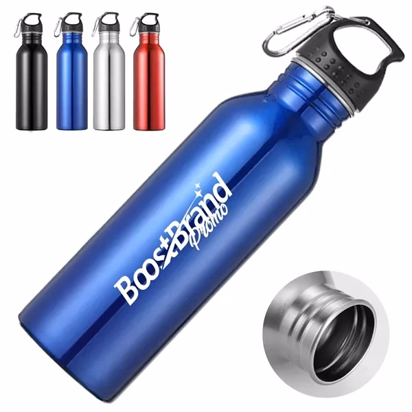 Custom 25 oz Sports Water Bottle with Carabiner Clip — Active Professional Hydration