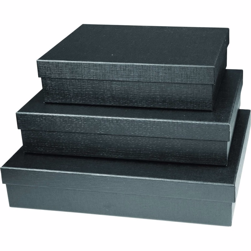 10 1/2" x 13" Black Regal Gift Box with 3 Layers of Foam