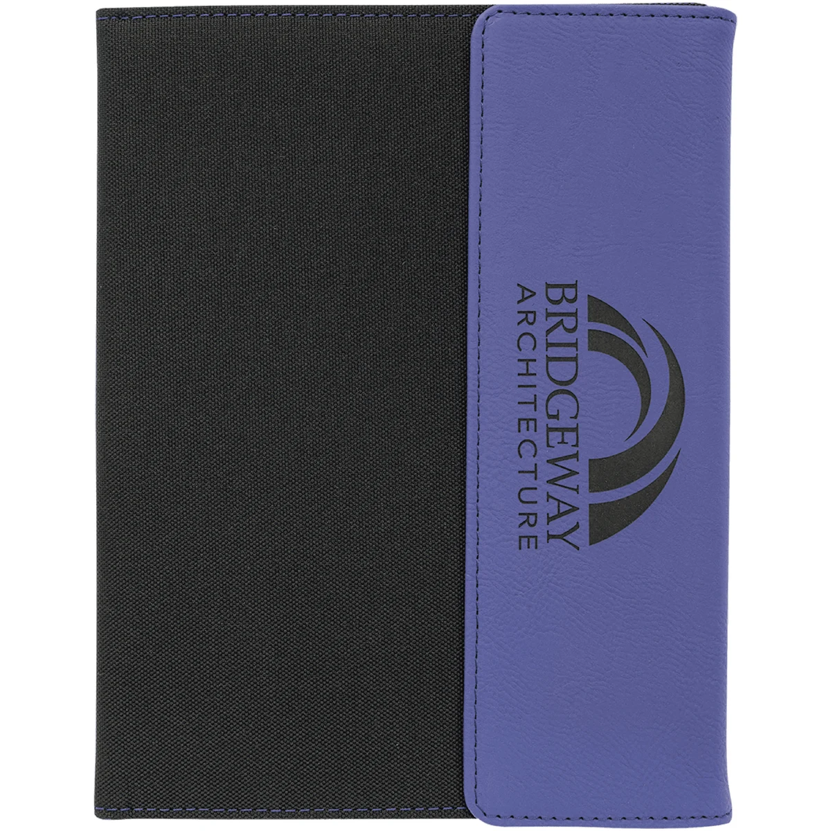 7" x 9" Purple Leatherette & Black Canvas Portfolio 1